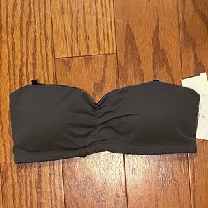 NWT Beyond Yoga Bandeau L Sports Bra Steel Gray Color Missing Shoulder Straps